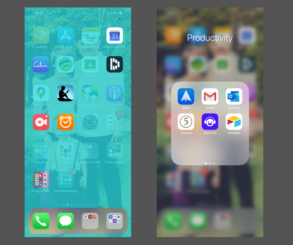 Iphone Configurations And Apps For Fearless Productivity 13 iPhone home screen and dock