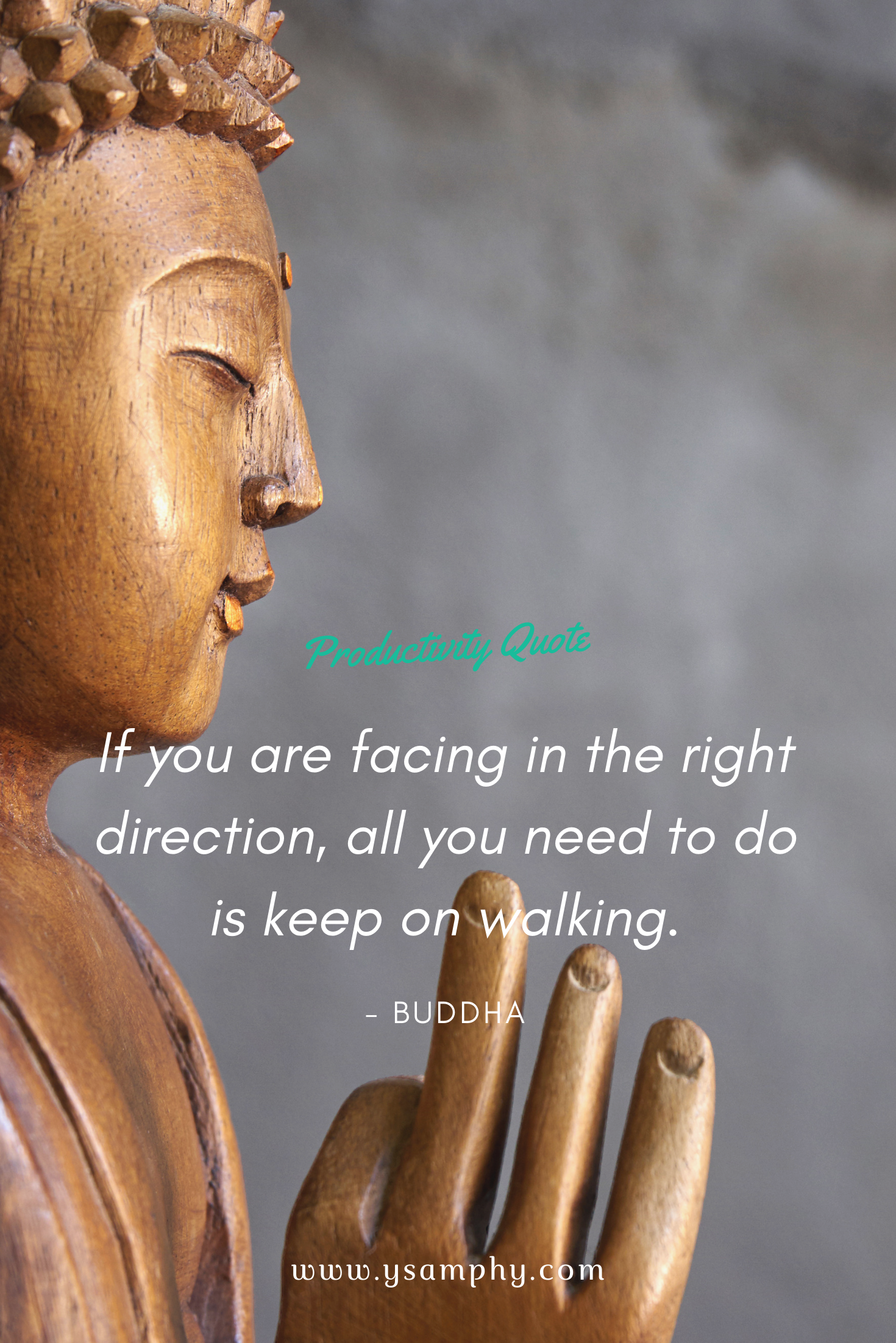 Meditation Quote For Productivity By Buddha If you are facing in the right direction, all you need to do is keep on walking. ~Buddha