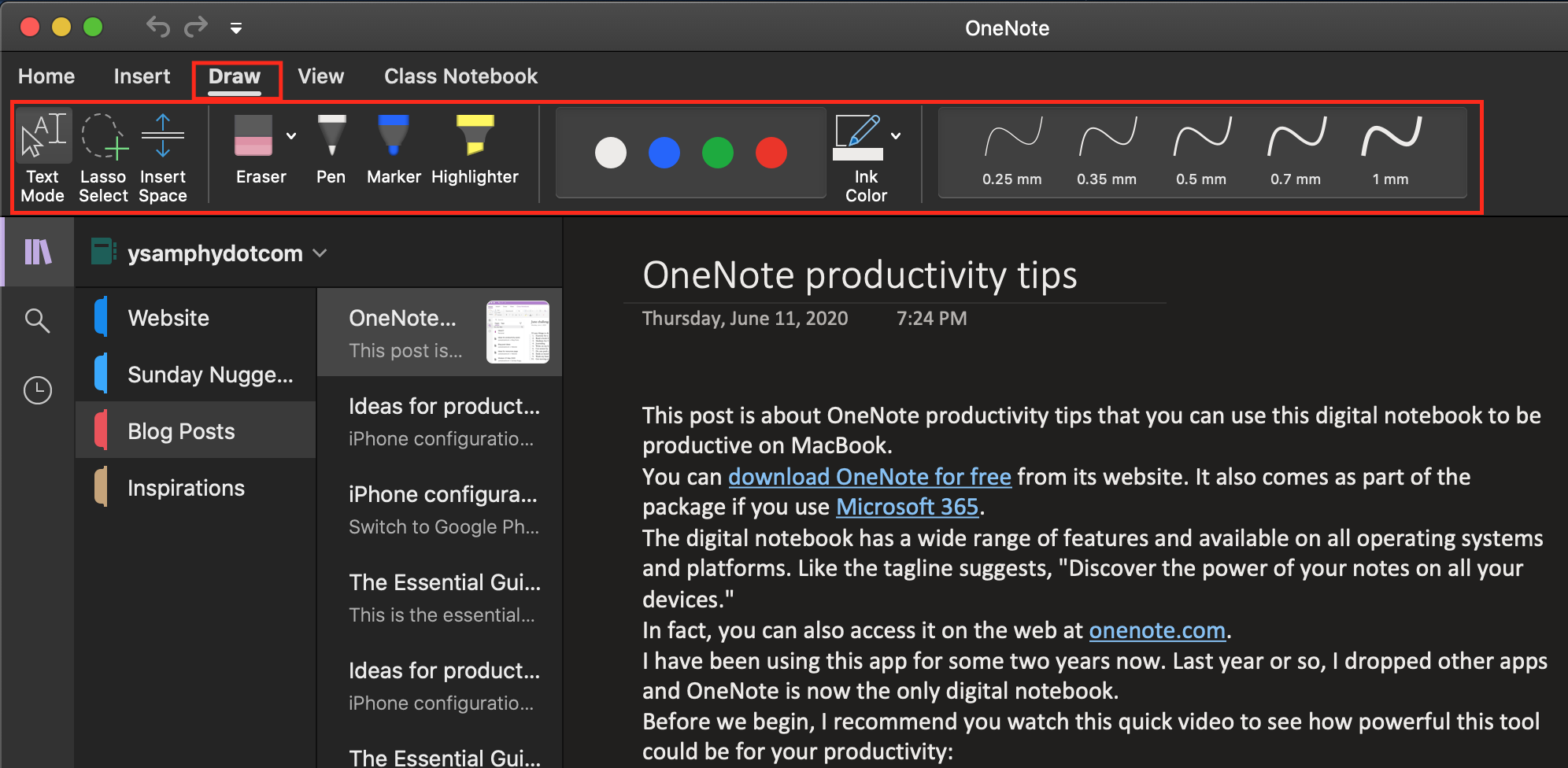 Drawing Tool In Onenote Drawing tools in OneNote