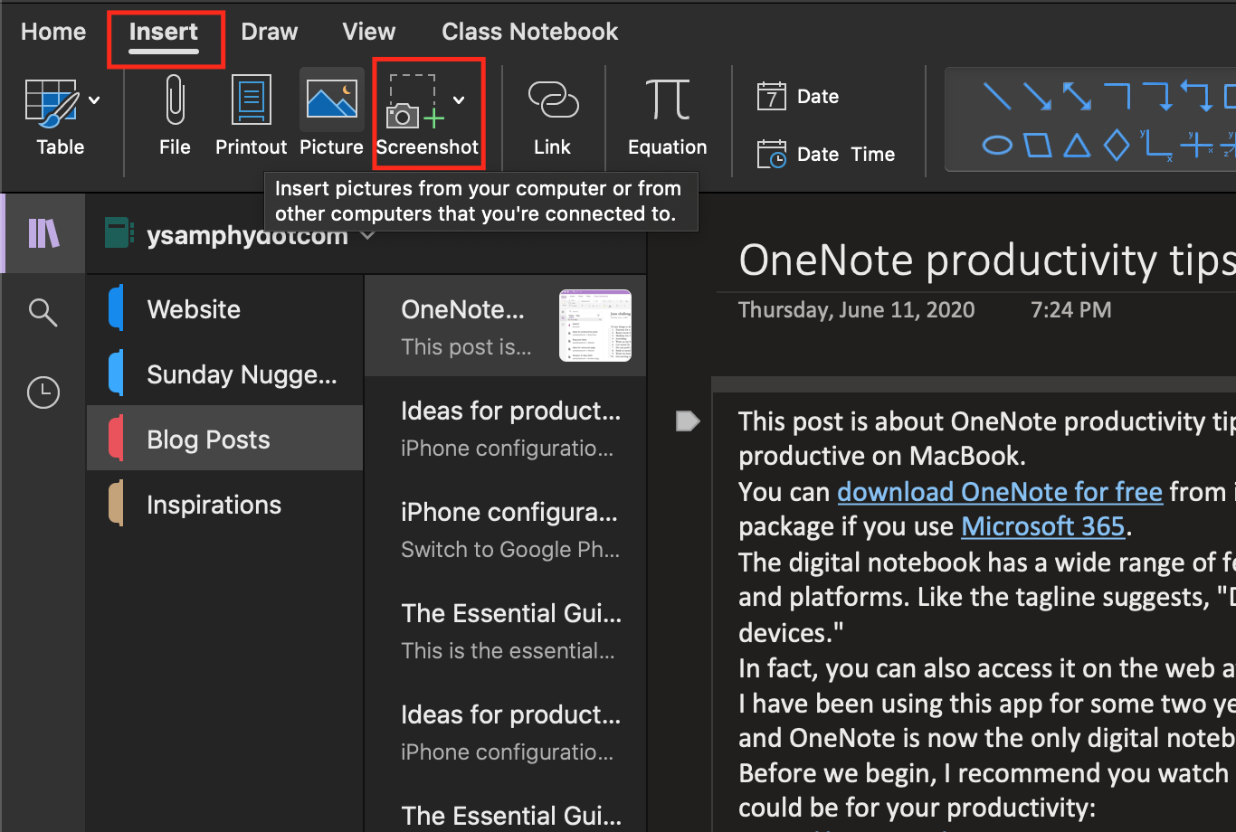 Screen Capture Onenote How to capture screen in OneNote