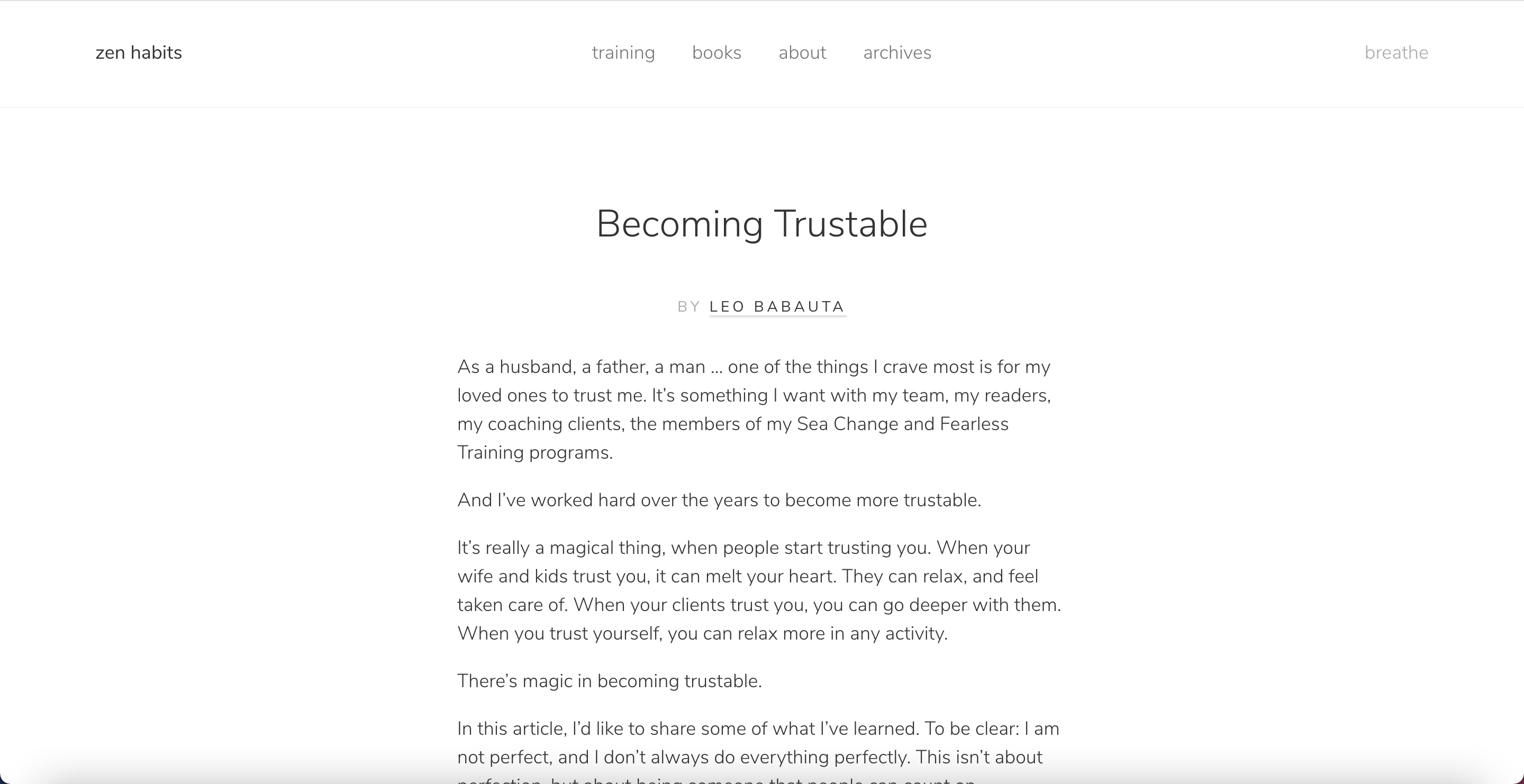 Zenhabits zen habits