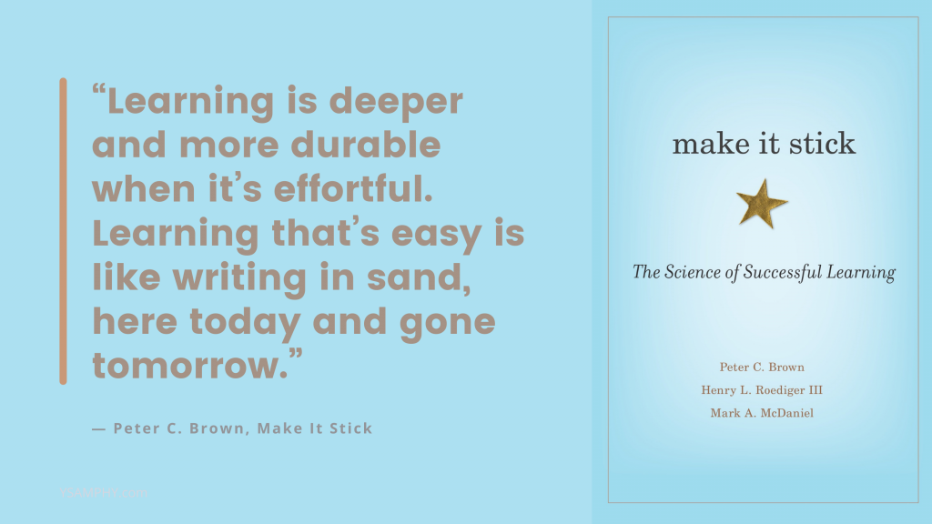 Make it stick book quote