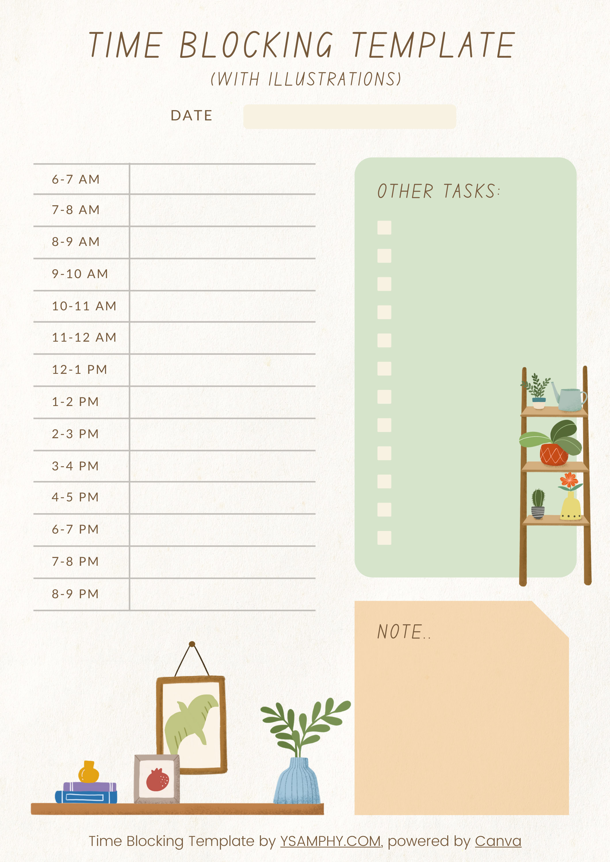 2 Time Blocking Template With Illustrations 2 Time blocking template with illustrations