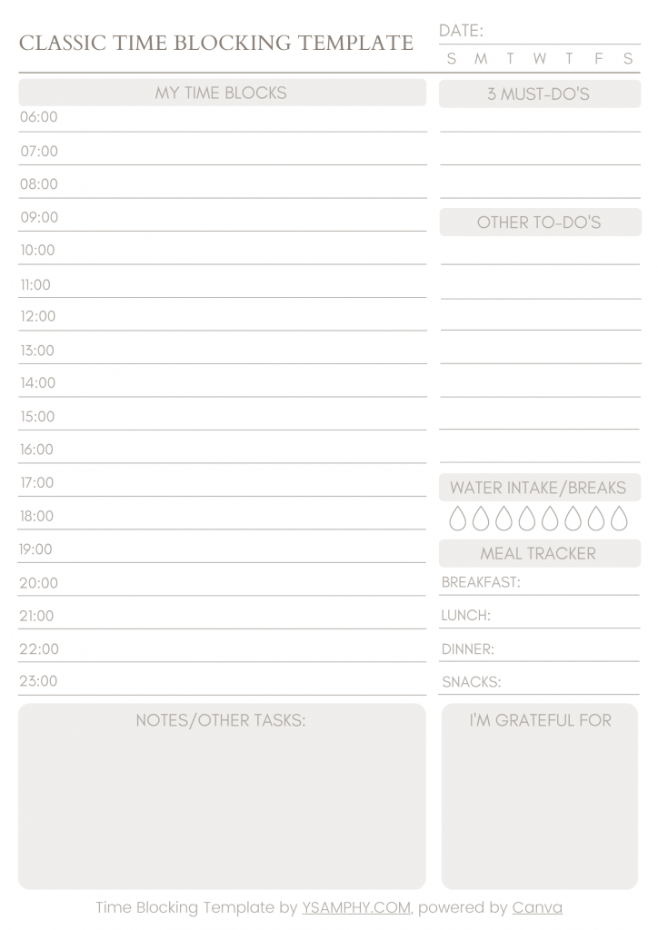 Time Block Layout Examples 10 Free Time Blocking Templates: Printable PDF Downloads