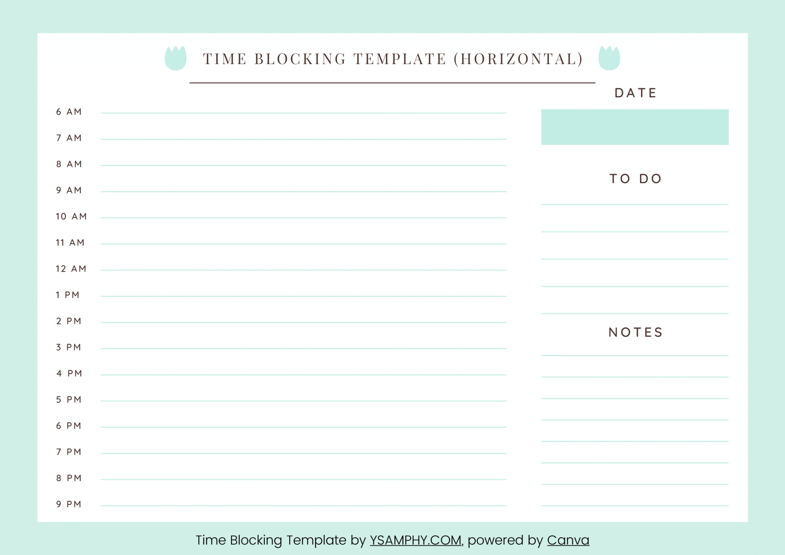 7 Time Blocking Template (Horizontal) 7 Time Blocking Template (Horizontal)