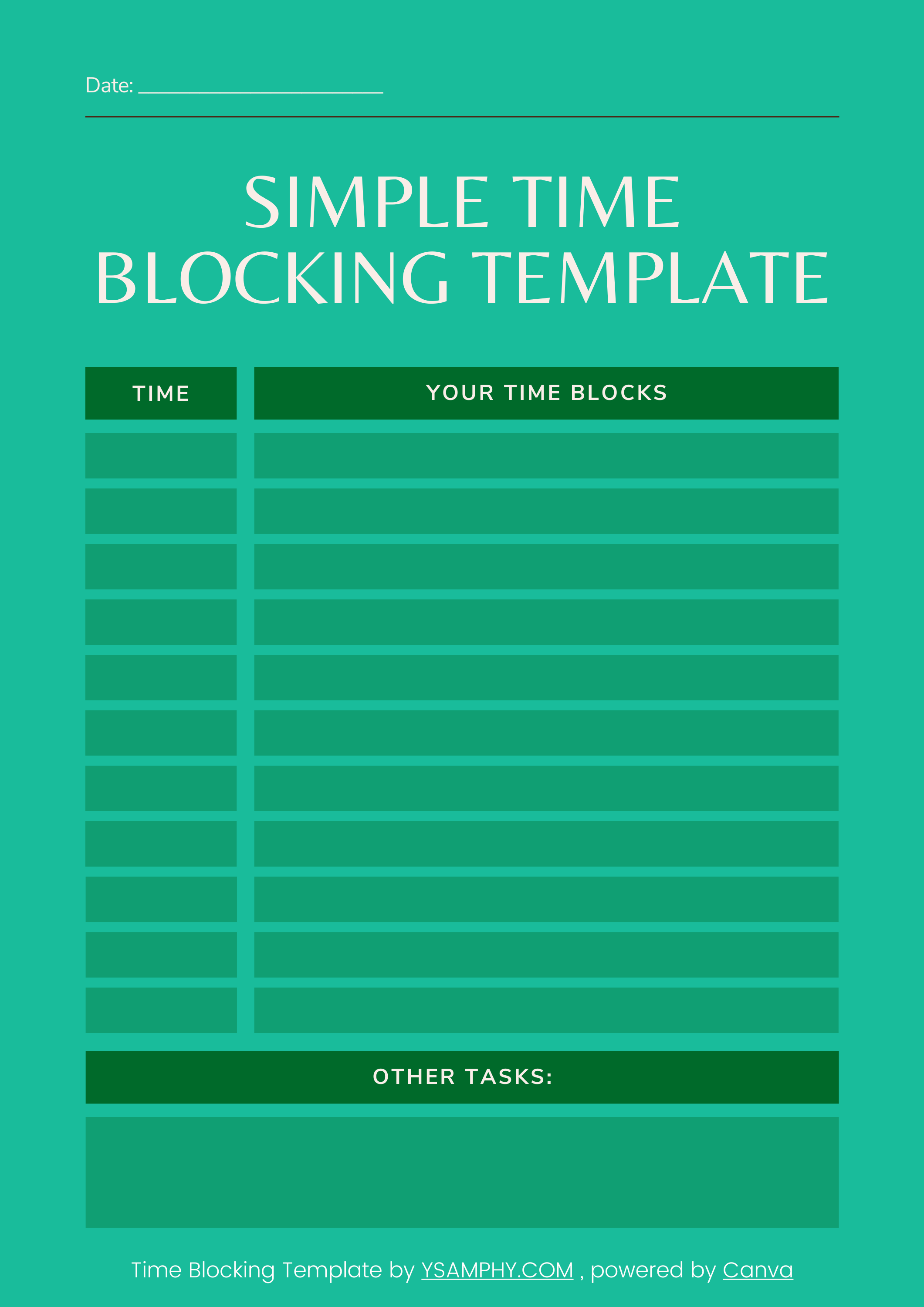 8 Simple Time Blocking Template 8 Simple Time Blocking Template