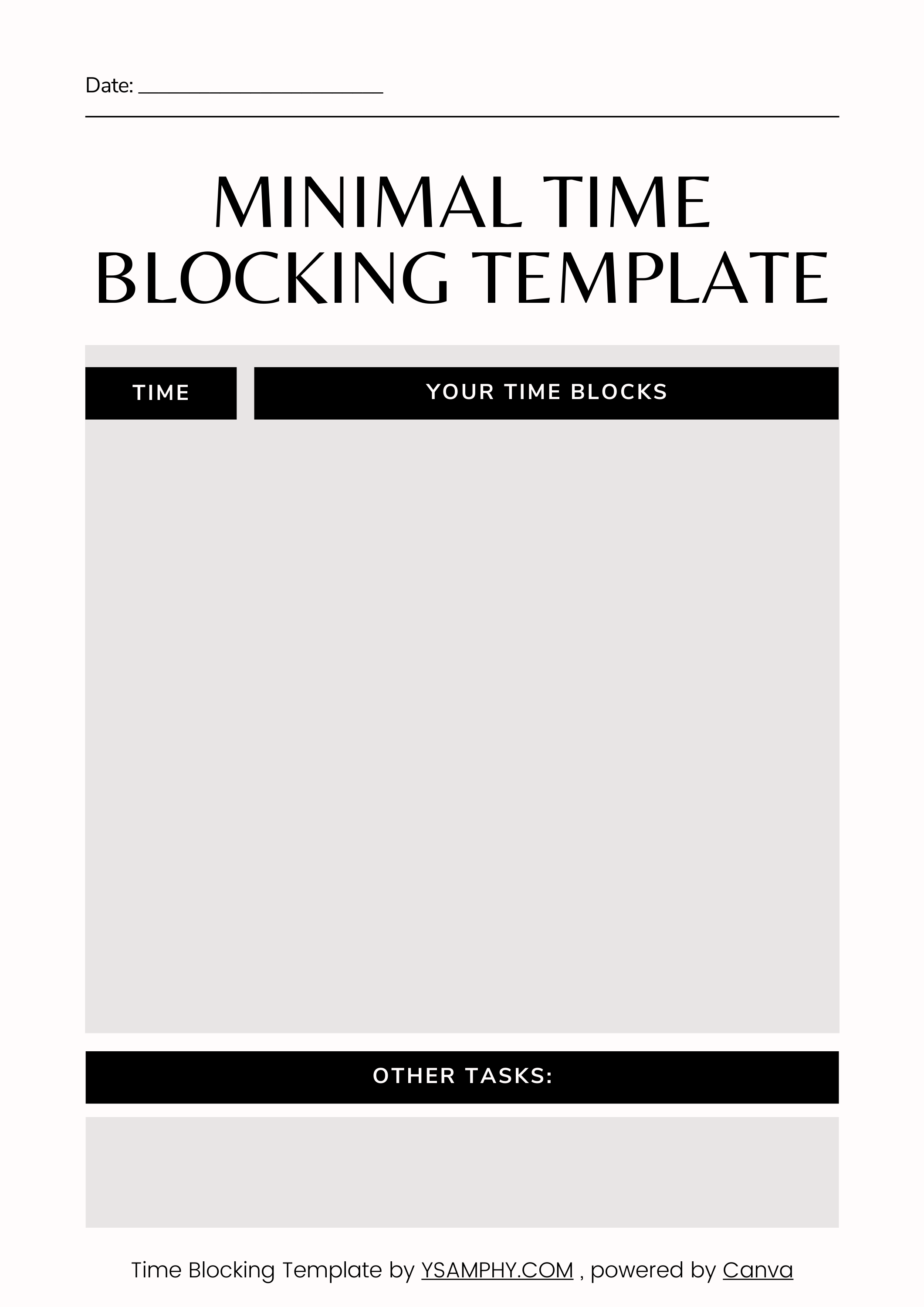 9 Minimal Time Blocking Template 9 Minimal Time Blocking Template