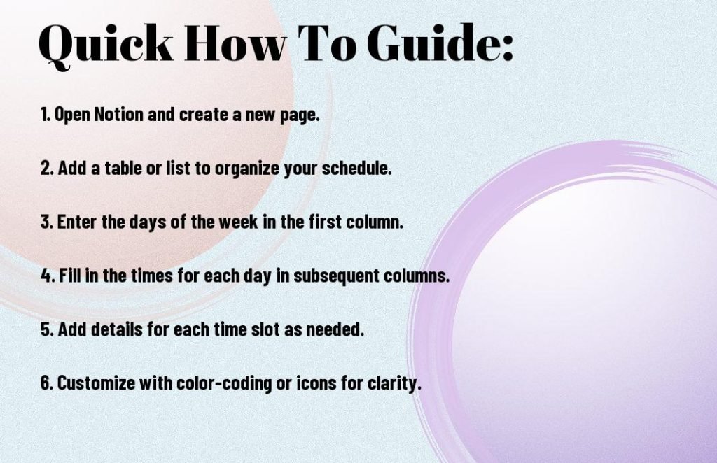 Mastering Personal Workflow Management For Enhanced Productivity 15 How to create a daily schedule in Notion-exg