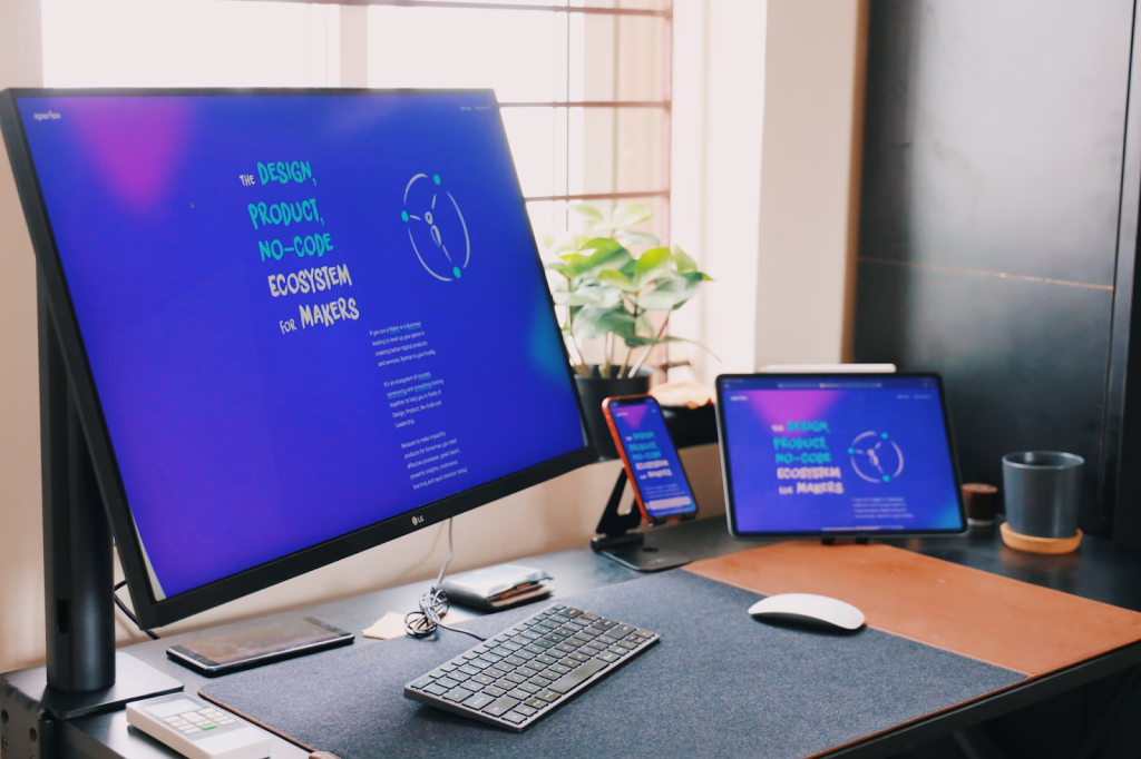 6 Reasons Why Webflow Is The Perfect Platform For Your Business 1 black flat screen computer monitor on gray table