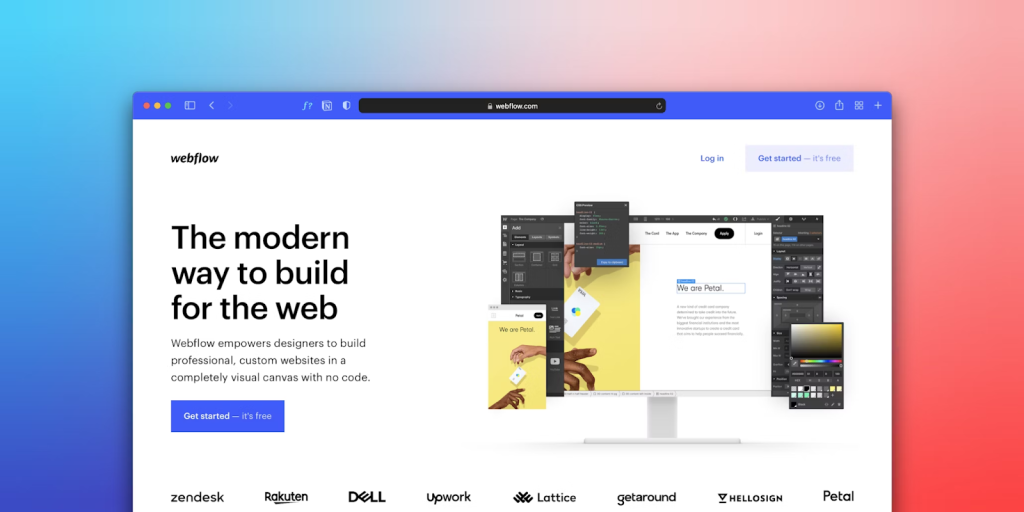 6 Reasons Why Webflow Is The Perfect Platform For Your Business 5 a computer screen with the words the modern way to build for the web