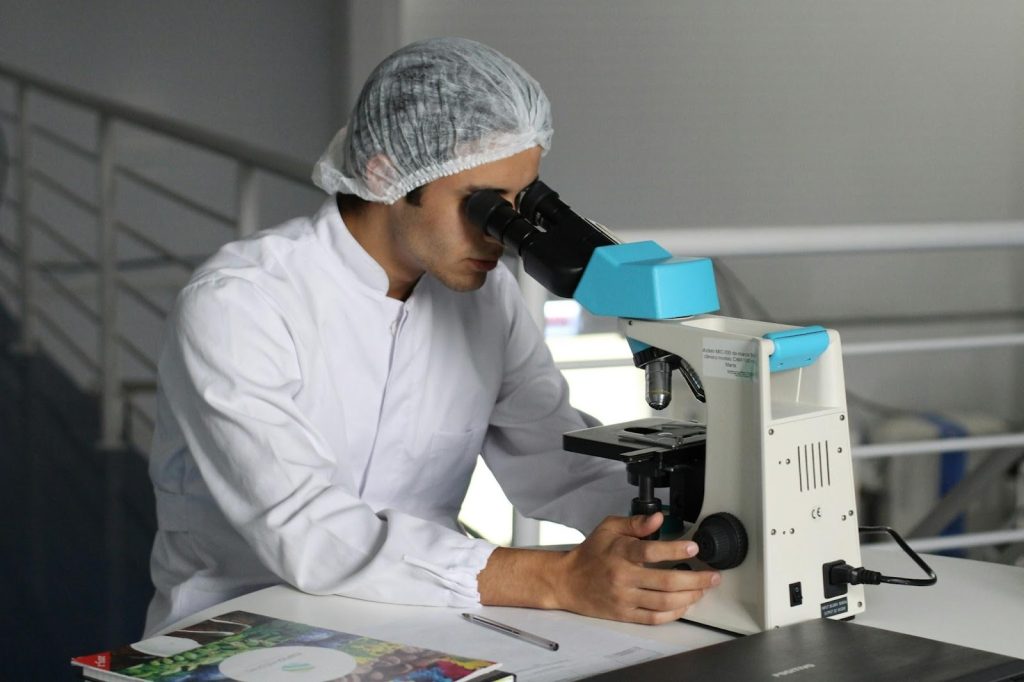 Start Your Own Laboratory Business With These Smart Tips 3 man sight on white microscope