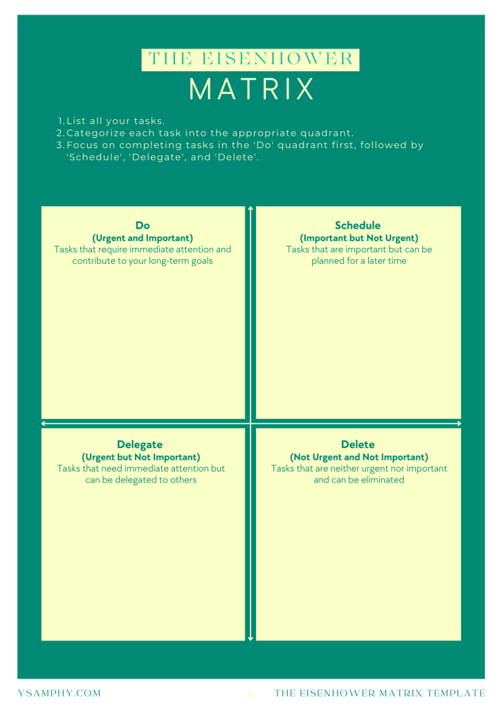 Mastering Time Management With The Eisenhower Matrix 3 The Eisenhower Matrix template