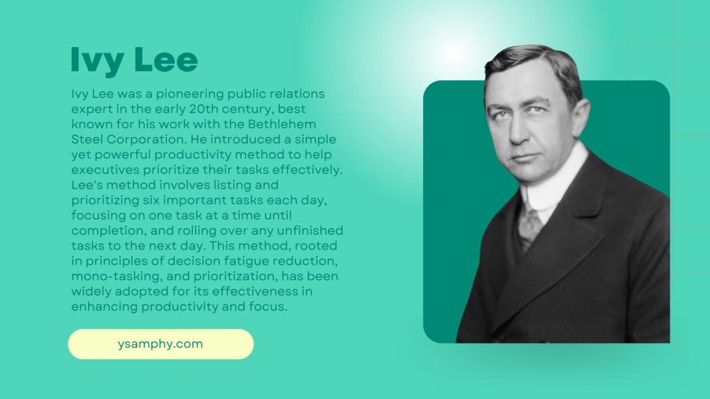 Maximize Productivity With The Ivy Lee Method 1 ivy lee brief bio