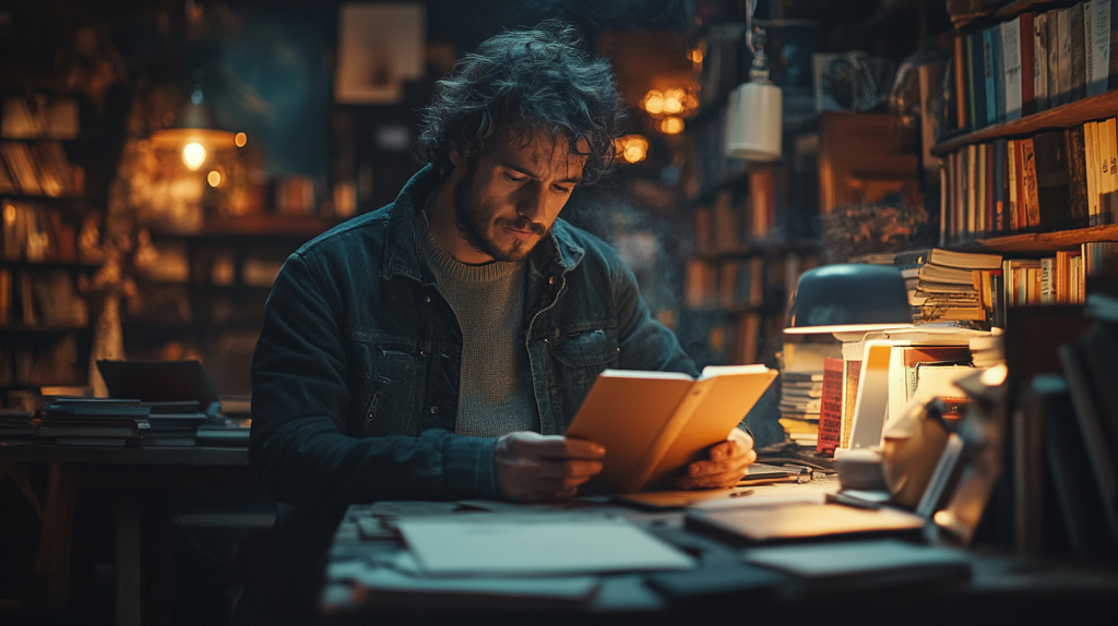 Understanding Night Owls' Psychology: Insights And Strategies For Productivity 9 Creative process at night with a night owl working under a lamp
