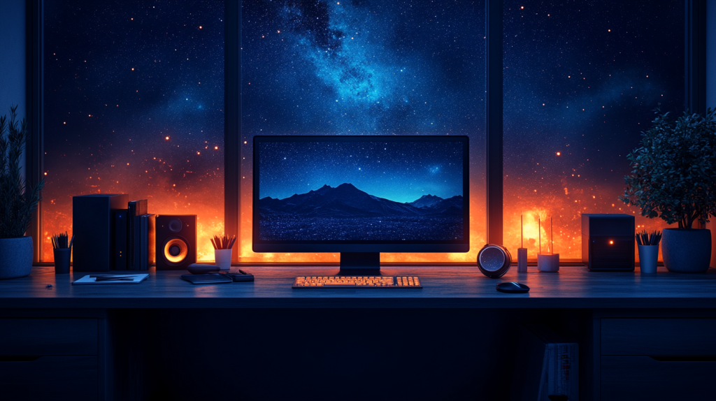 Understanding Night Owls' Psychology: Insights And Strategies For Productivity 21 Image depicting a well-organized, night-friendly workspace