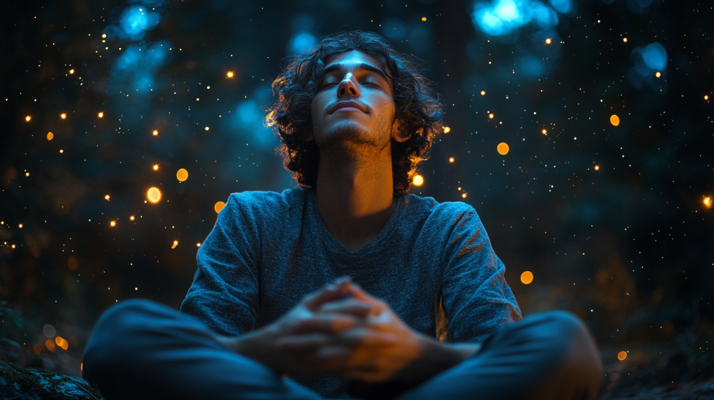 Understanding Night Owls' Psychology: Insights And Strategies For Productivity 13 Image showing a person practicing mindfulness for improved sleep quality