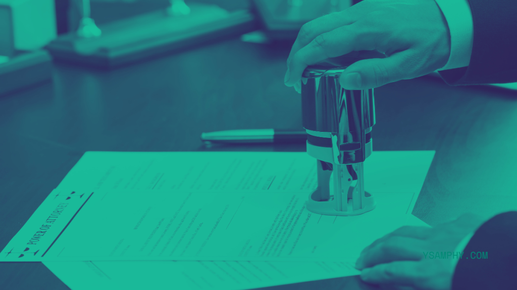 Find Out How Notary Services Can Save You Time And Hassle 1 Notary Public in Office Stamping Document