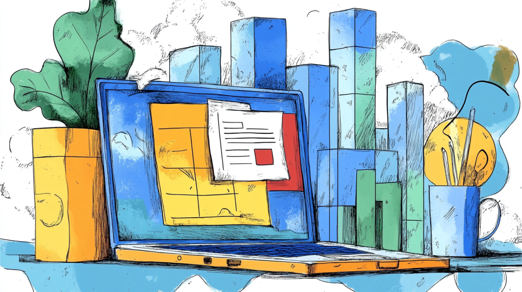 an illustration depicting digital document management