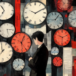 Mastering Time Management For Realtors: Top Tips To Boost Productivity 13 illustration of man with digital clocks in the background depicting effective time management